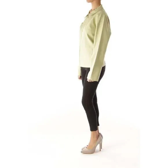 Eileen Fisher Blazer Petite Medium Women's Chic Green Elegant Jacket Beautiful - Picture 3 of 6